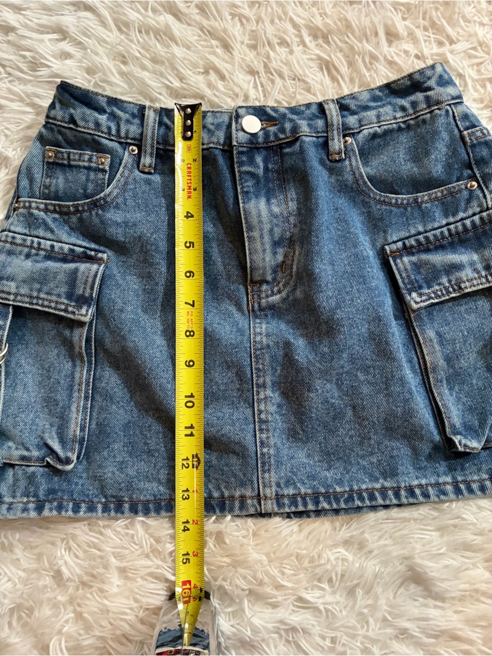 Y2K Punk Mall Goth Alt Emo Cyber Grunge Harajuku Biker Cargo Denim Mini Skirt M - Picture 3 of 7